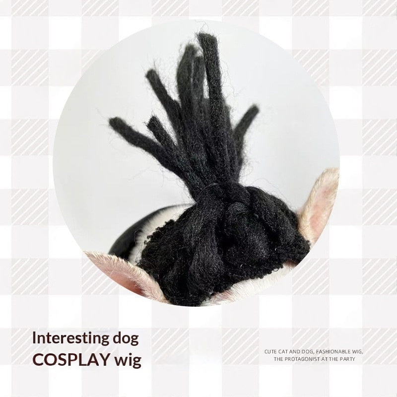 Pet French Wig Dreadlocks Prop Headpiece