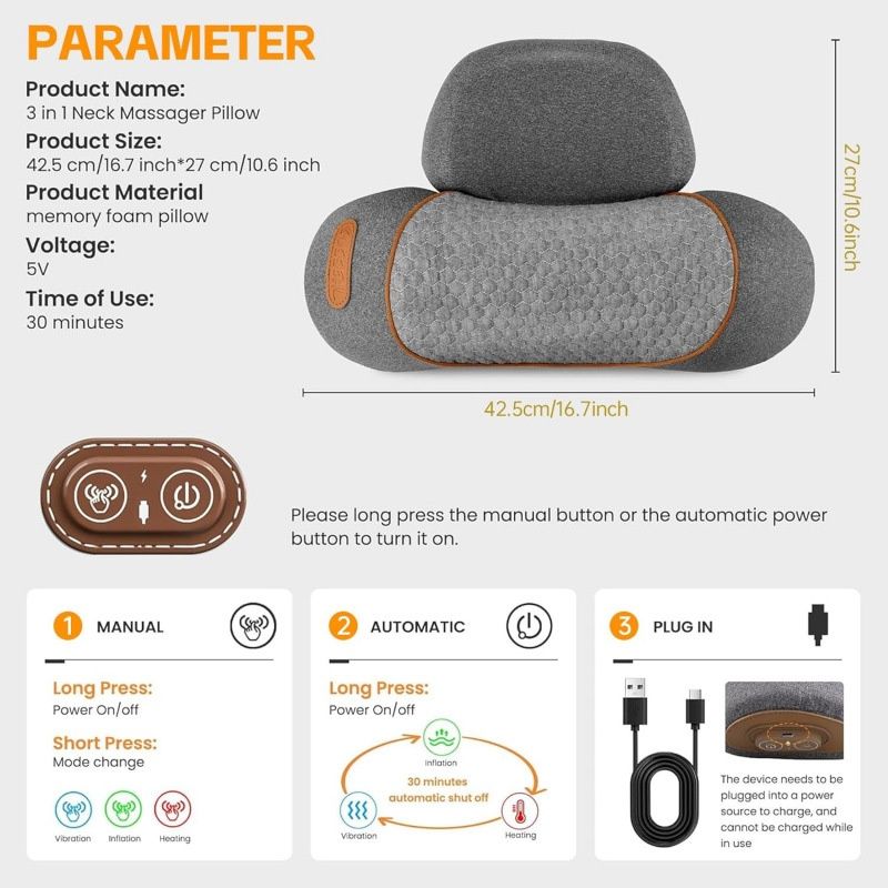 Cervical Pillow For Neck Support Specially Designed For Sleeping And Massage