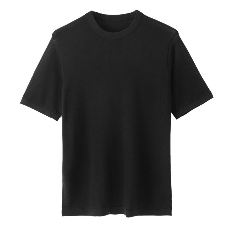 Mens Fashion Knitted Short-sleeve Top