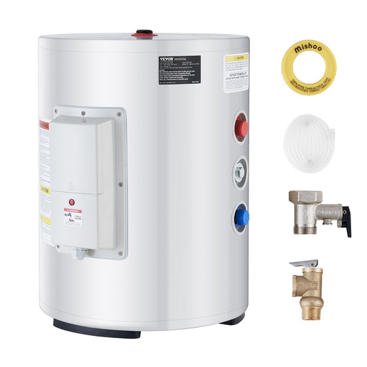 Electric Water Heater, 10 Gallon Tank Instant Hot Water Heater, 1.6Kw Tankless Water Heater W LED Display,Knob Control, IPX4 Waterproof Side Connection On Demand Heaters For Shower, Bath