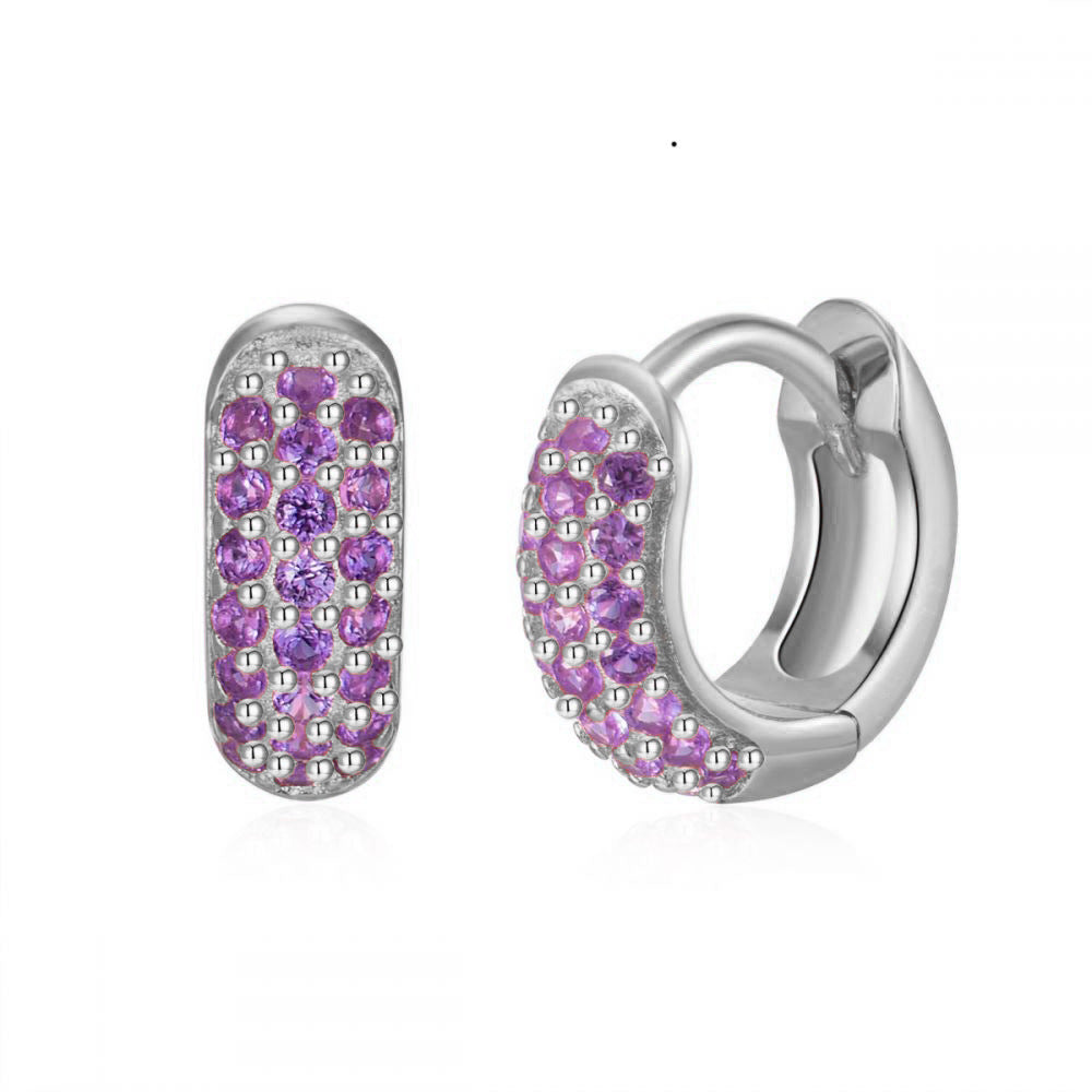 Color Zircon Ear Studs Popular Fashion Best-seller