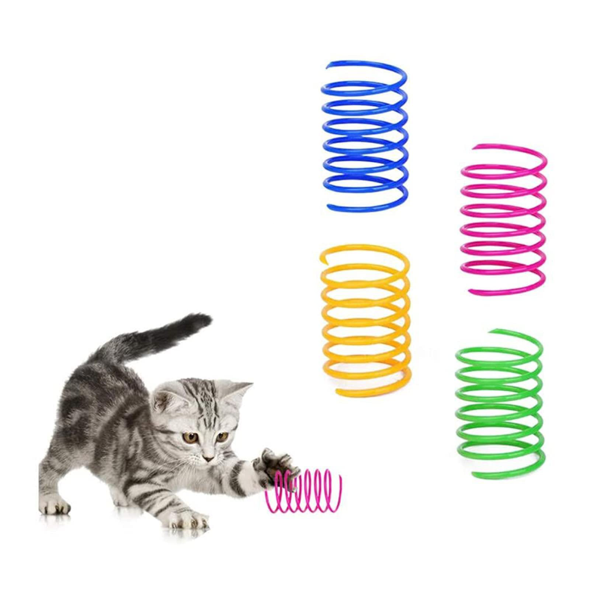 Cat Spring Toy, 12 Pc Colorful Cat Kicker Toys Interactive Cat Toys For Indoor Cats Swatting, Biting, Hunting To Kill Time And Keep Fit