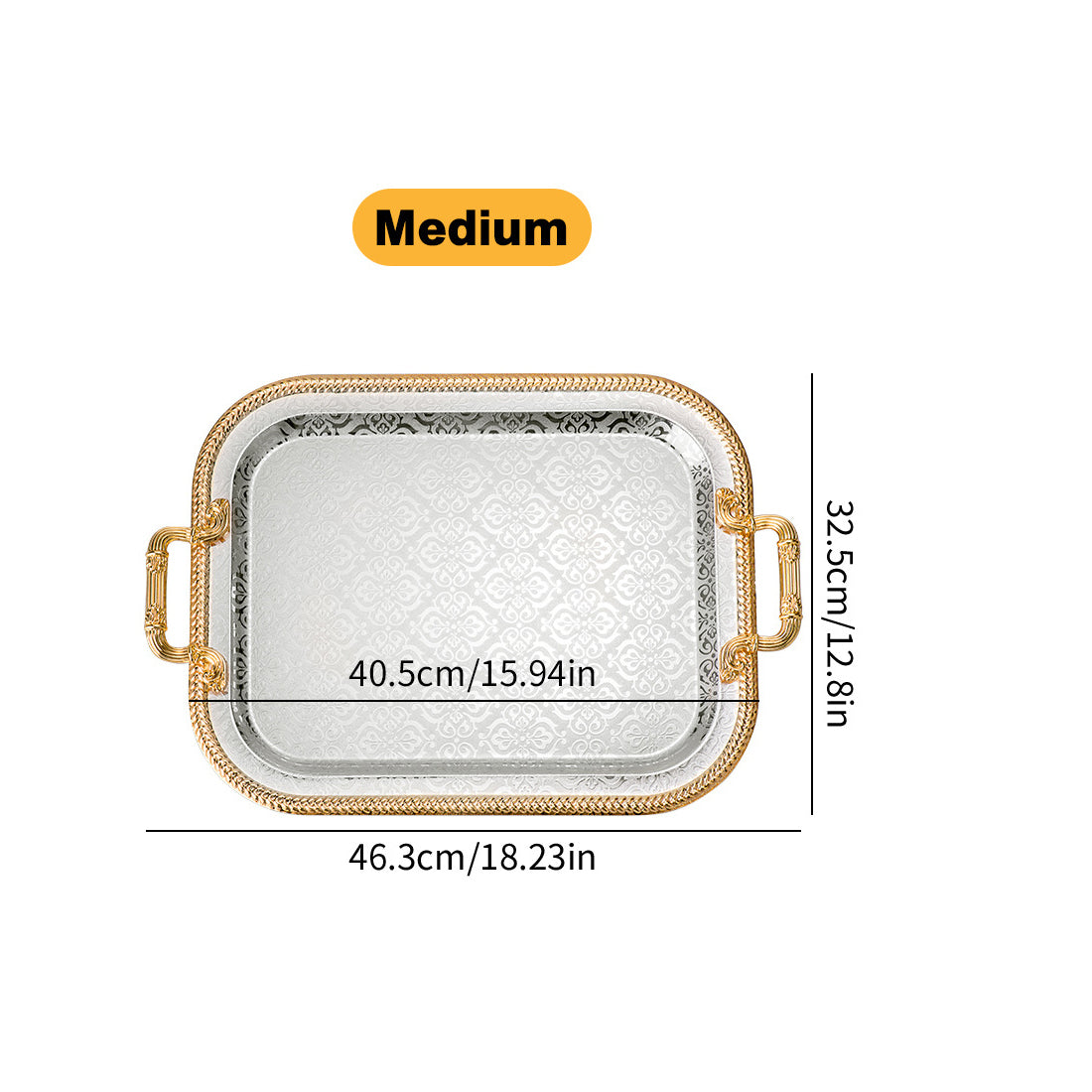 Rectangle Serving Tray With Handles For Gift Serving Tray Rectangle Decorative UK--M