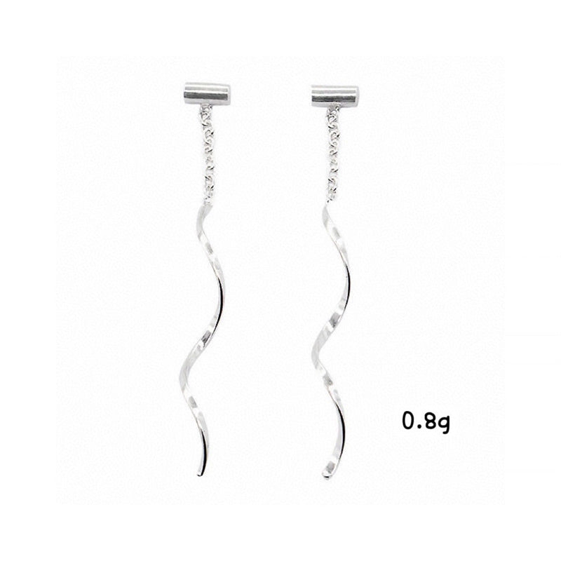 Fashionable Korean-style Clover-wave Drop Earrings For Women