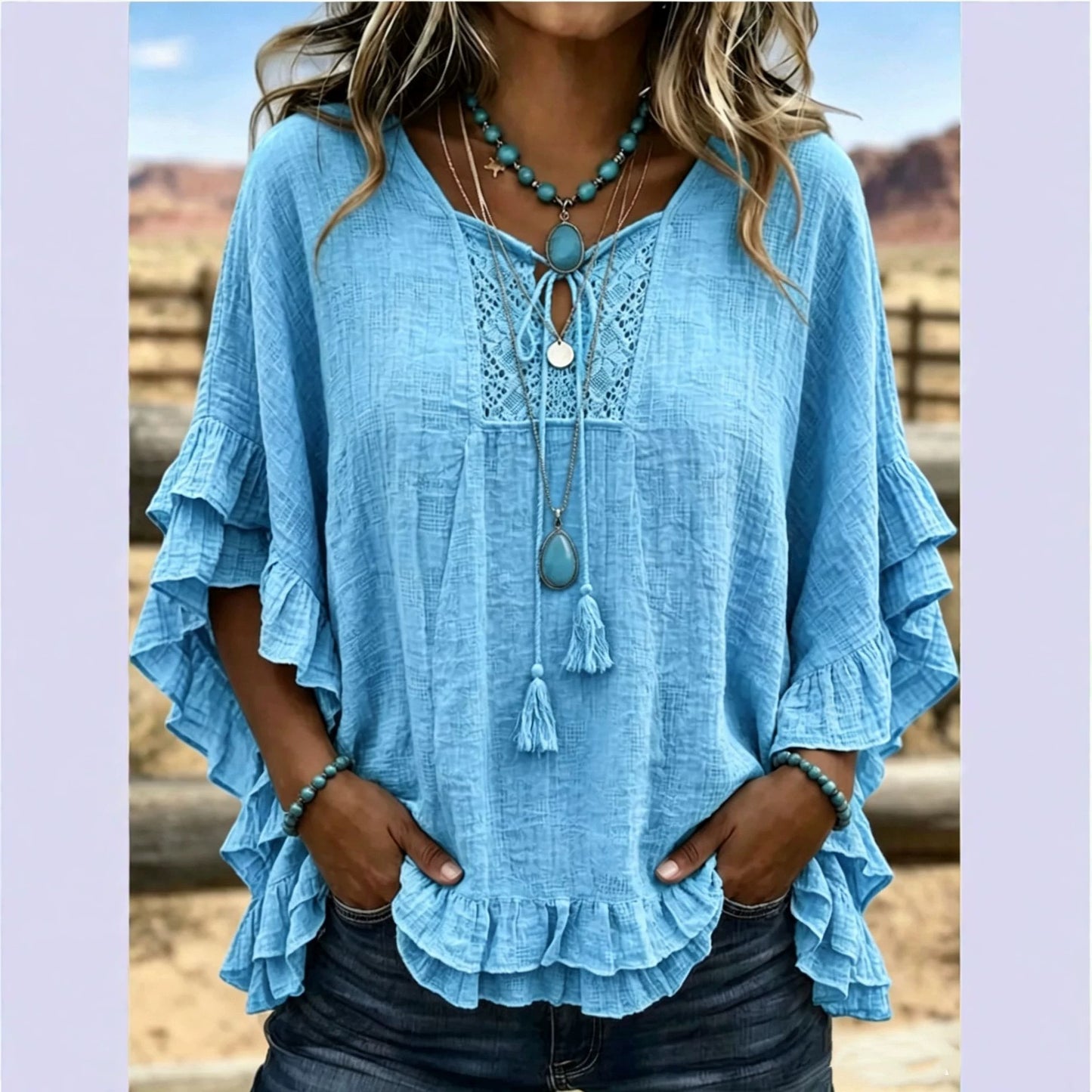 Seasonal European And American Cross-border V-neck Top