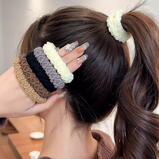 Cookie hair circle-mixed color-nylon-6 pieces-1 pack