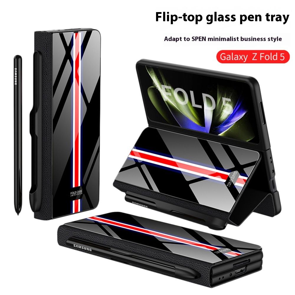 Galaxy Z Fold5 Folding Screen Mobile Phone Creative Flip Glass Phone Case