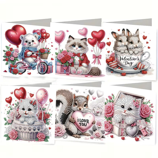 DIY Diamond Painting Kit Birthday Card Kit, Unique Animal Pattern Design, Water Diamond Painting Art Mosaic Postcards, Festival Cards Perfect For Families, Friends, And Lovers, Handmade Gifts