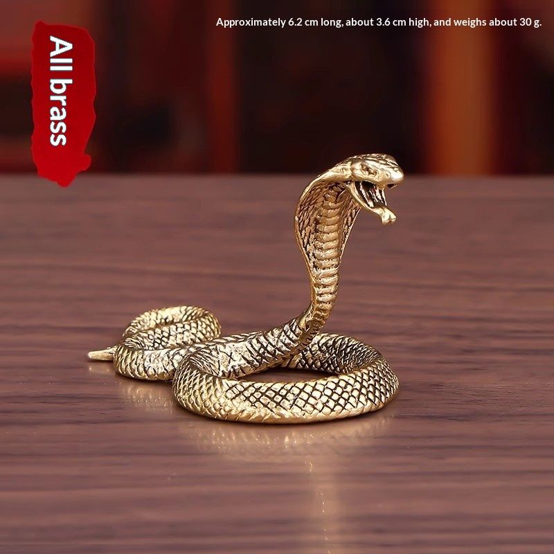 Pure Brass Zodiac Snake Tea Table OrnamentsTea Pets Small Decorations