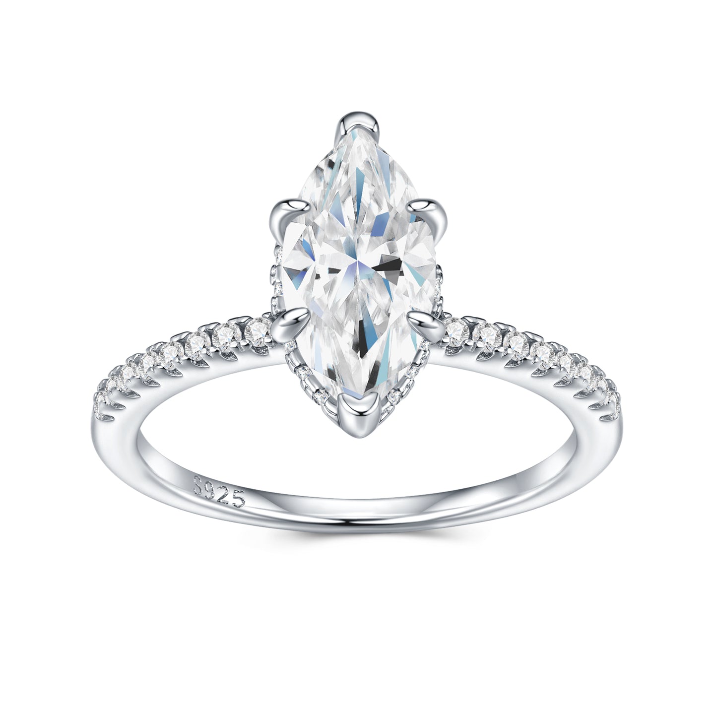 Engraved With Top-quality Moissanite, This Luxurious And Fashionable Minimalist Jewelry Set Features Exquisite Silver Accessories For Ladies. Made Of S925 Silver With Electroplated Platinum.