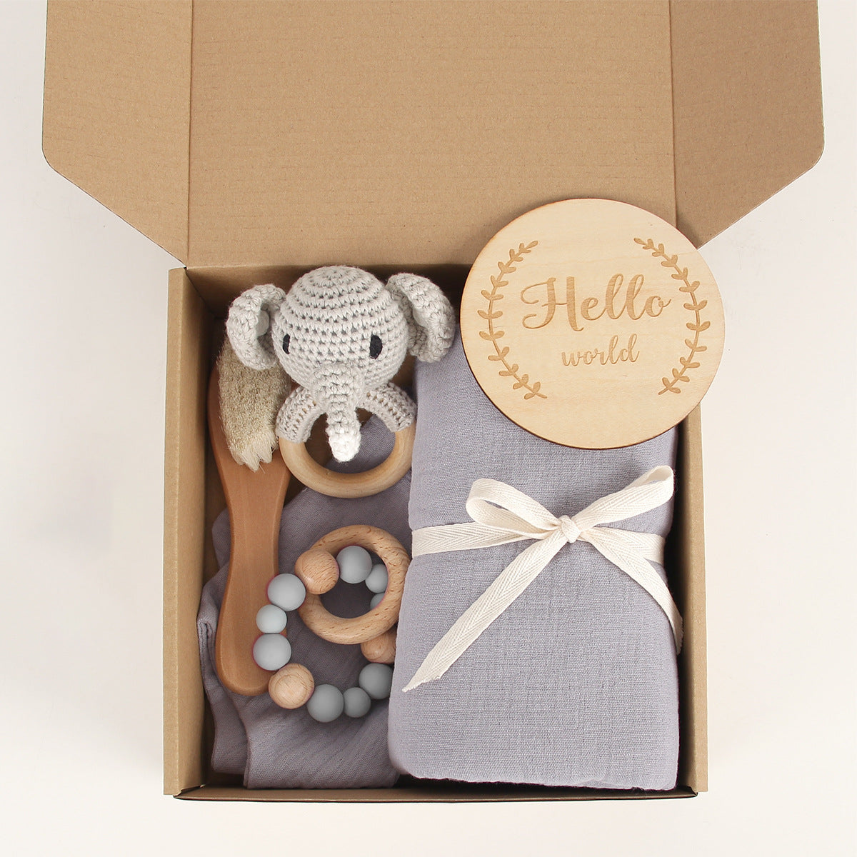 Gift Box Bib Set Creative Silicone Bead Pacifier Clip Party Favors
