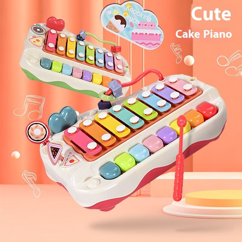 Educational Eight-tone Toy Piano Baby Two-in-one Xylophone Musical Instrument 8-month-old Infant Children's Toys
