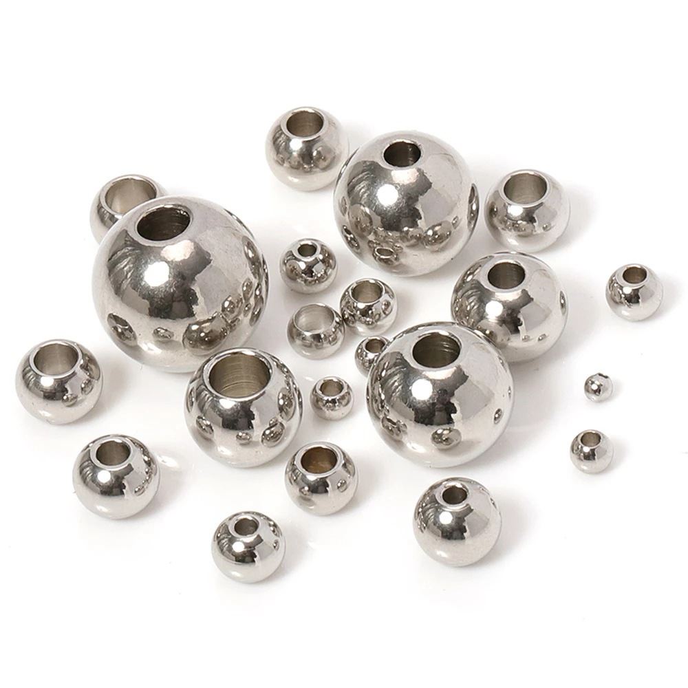 Color Retaining Stainless Steel Spacer Beads Through Hole Beads Diy Ornament Accessories