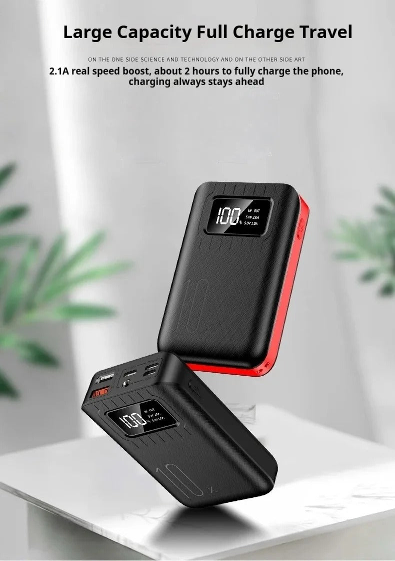 Portable Power Bank With High Capacity 10000 MAhAnd Fast Charging Function, Compatible With IPhone And Samsung.