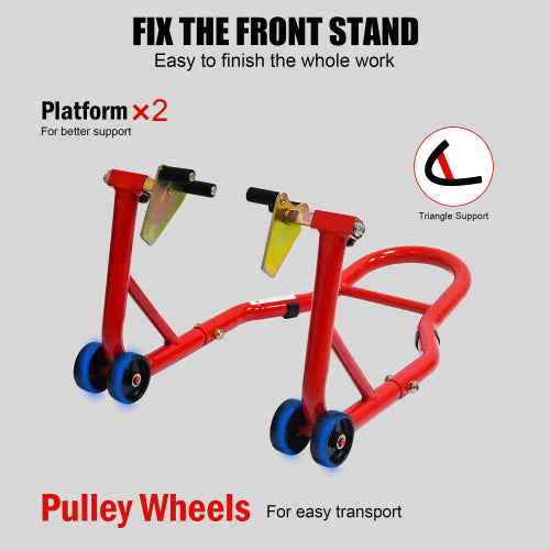 Motorcycle Stand Lift 440lbs Front Rear Combo Stand Lift Stand Front Wheel Fork Stand Rear U K Fork Swingarm Spool Stand Compatible With Most   Motorcycles