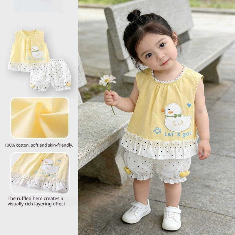 Girls Home Wear Thin And Breathable Pajamas