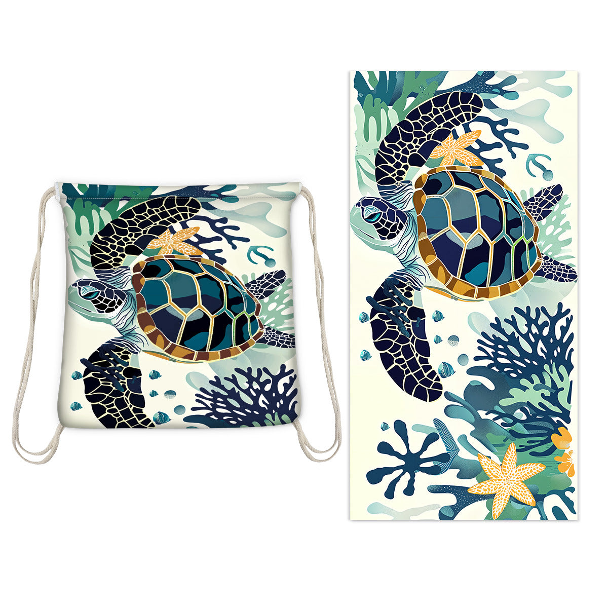 Beach Towel With Integrated Bag Portable Storage Backpack Printed Towel Bath Towel