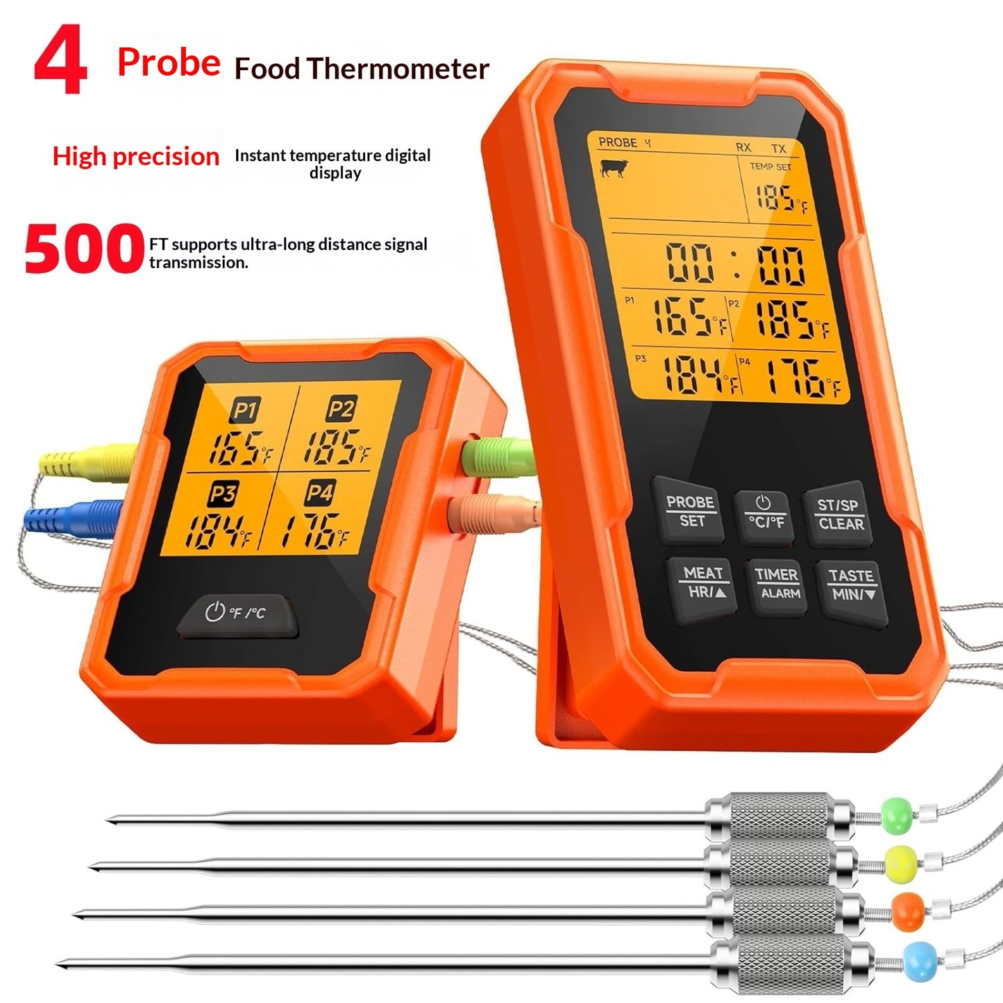 4-Probe Smart Bluetooth Wireless Food Thermometer
