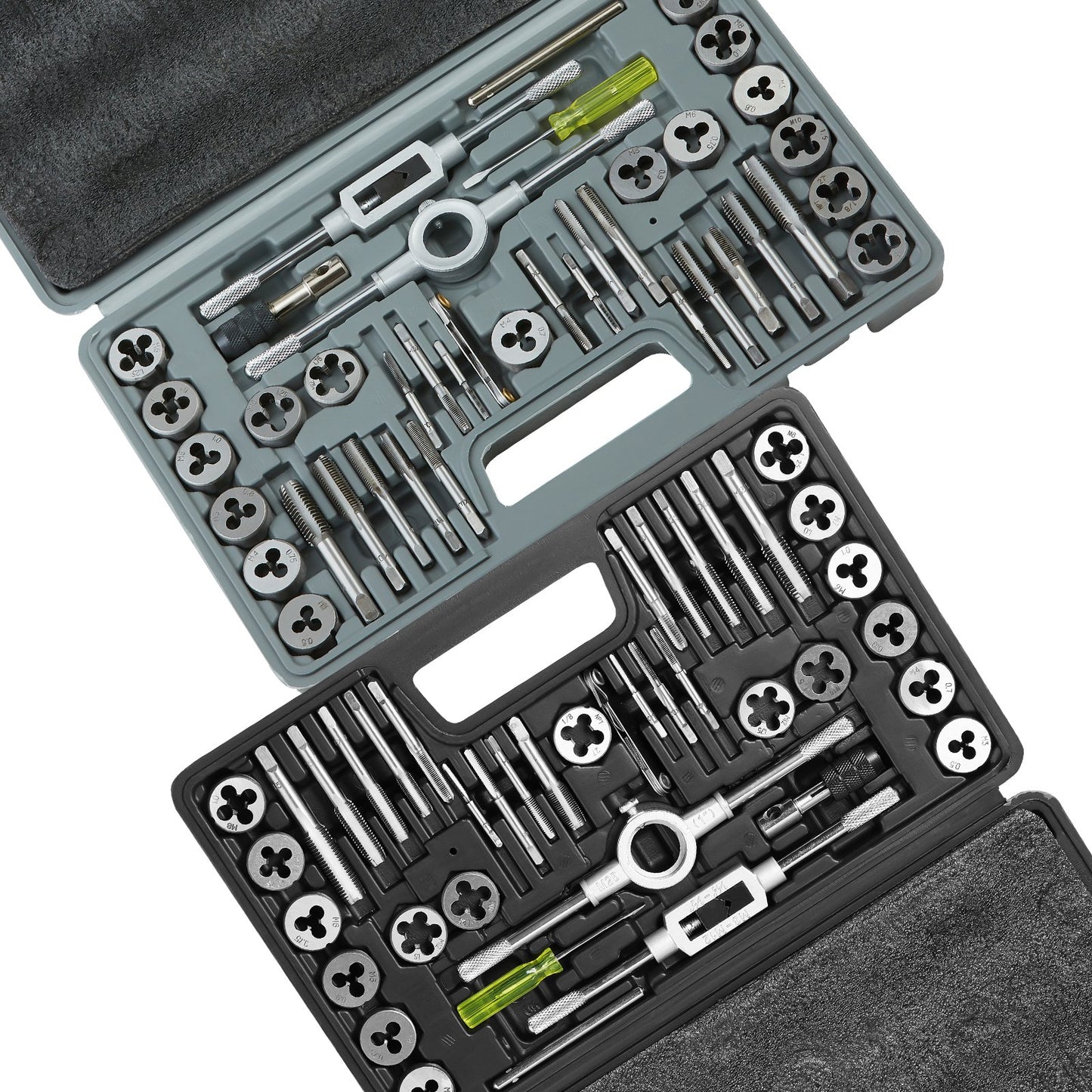 Tap And Die Set, 80-Piece Metric And SAE Standard, Bearing Steel Taps And Dies, Essential Threading Tool For Cutting External Internal Threads, With Complete Accessories And Storage Case