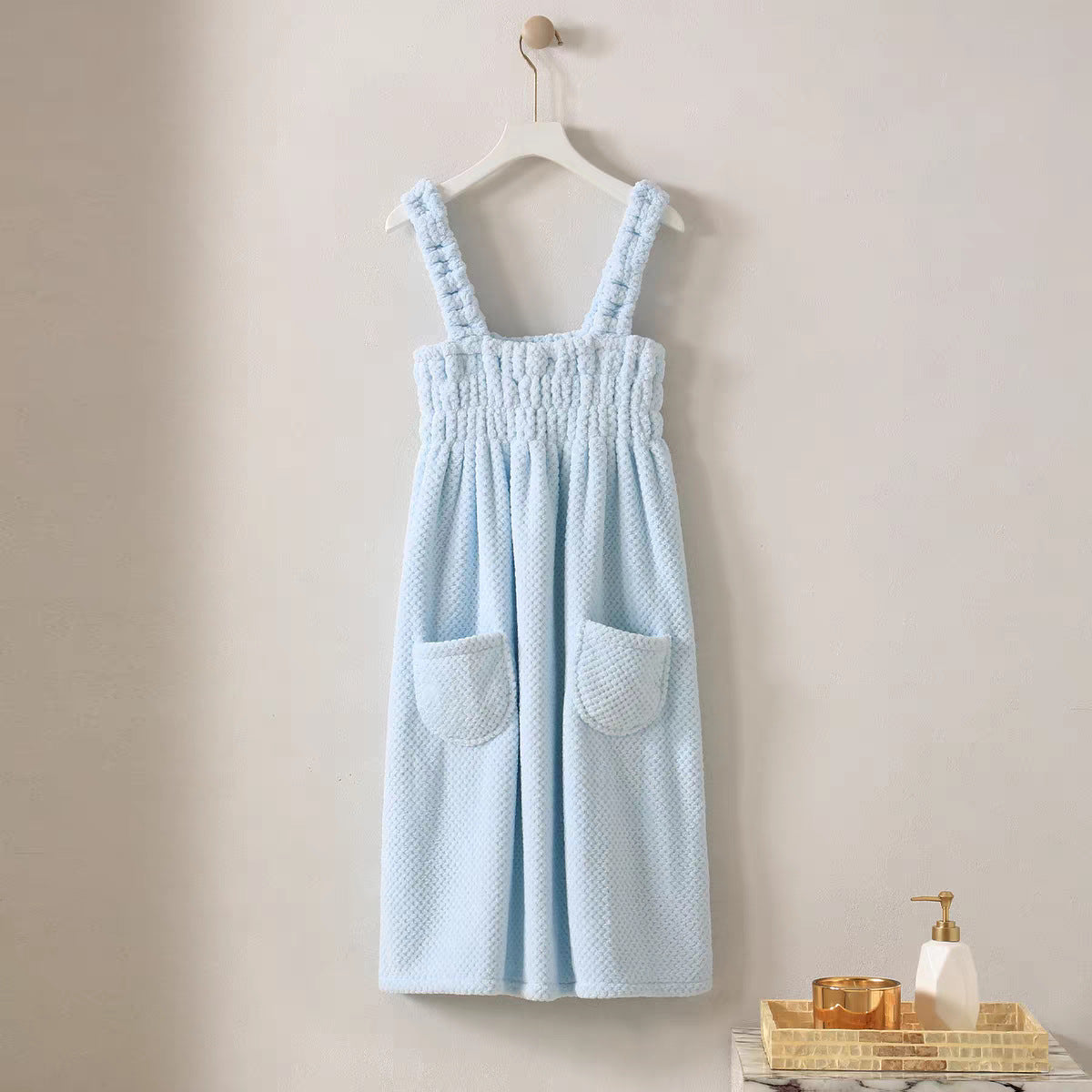 Womens Bath Towel Bra Wearable Absorbent Bath Skirt