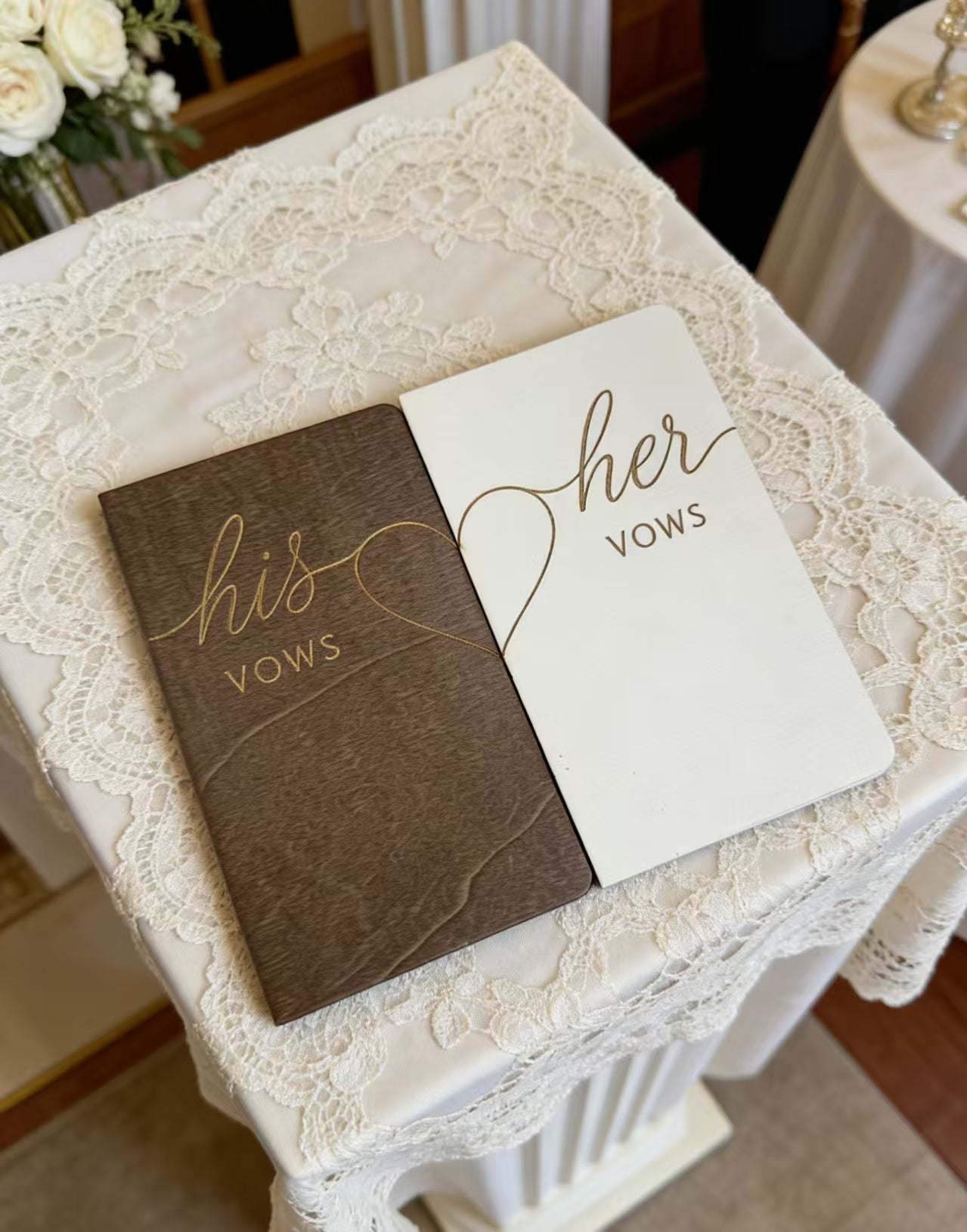 Wooden Wedding Vow Book Handwritten Love Oath Wedding Keepsake Gift