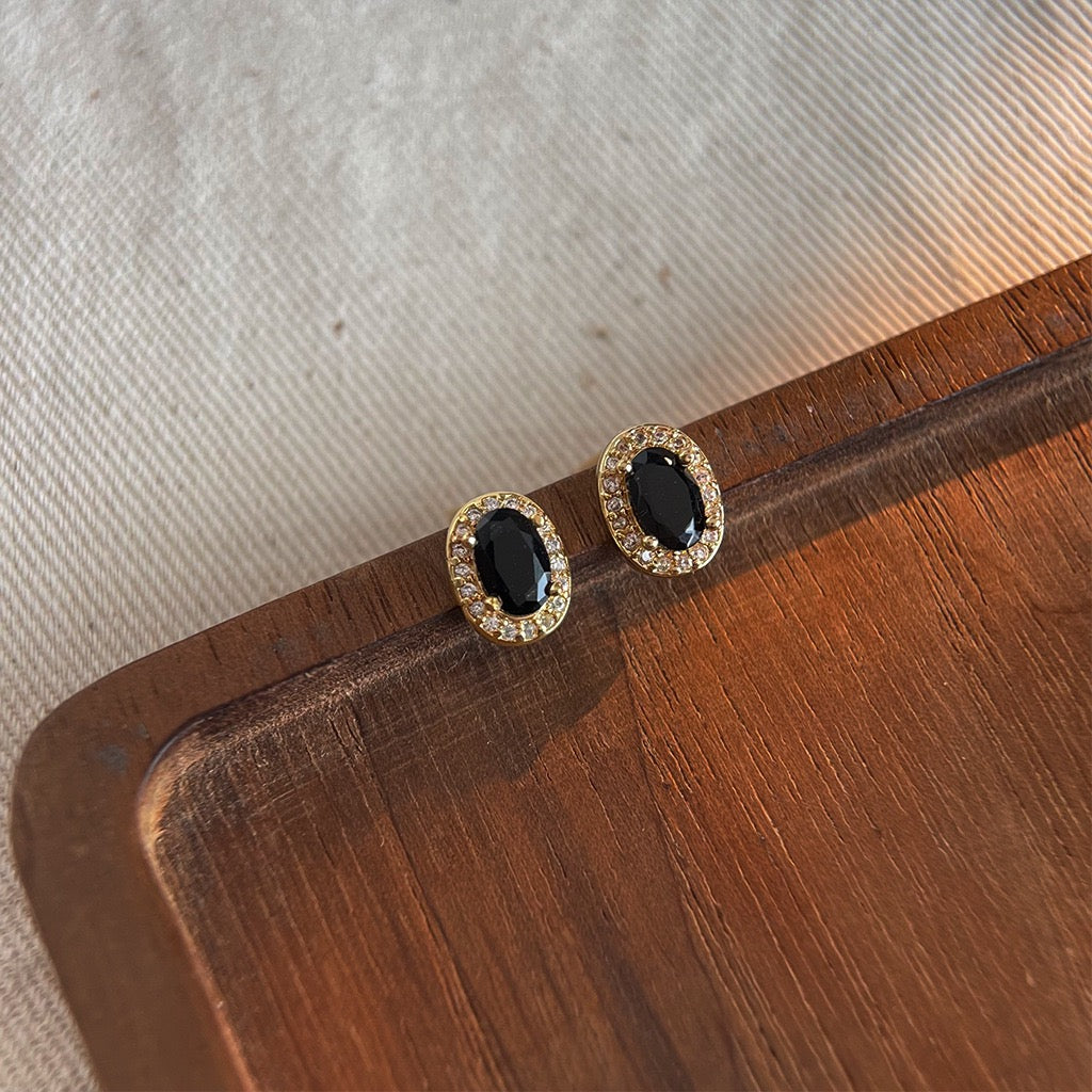 Retro Classic French Earrings For Women Black Enamel Pearl Stud Earrings Vintage Premium Jewelry