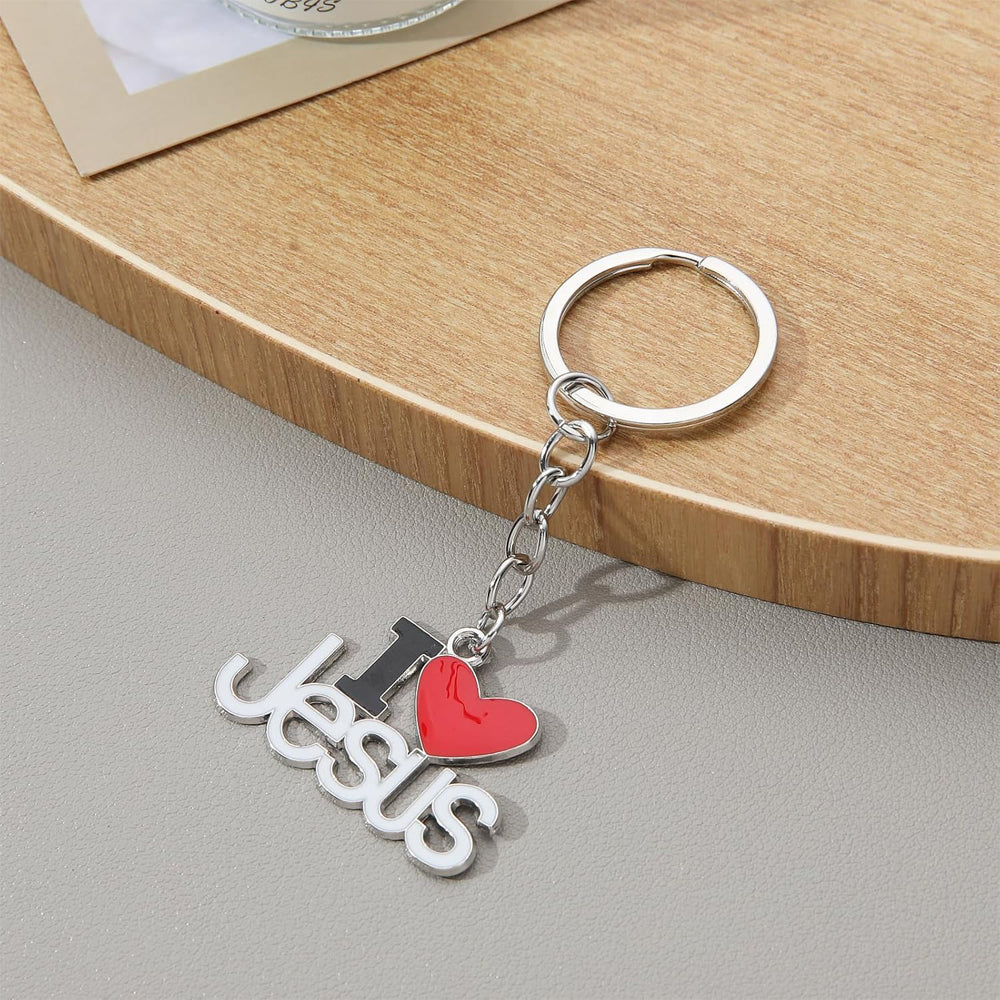 2pcs Jesus Pendants Keyrings Keychains Religious Door Car Key Holders Jesus Key Rings Religious Favors For Christians Easter Prayer Gifts