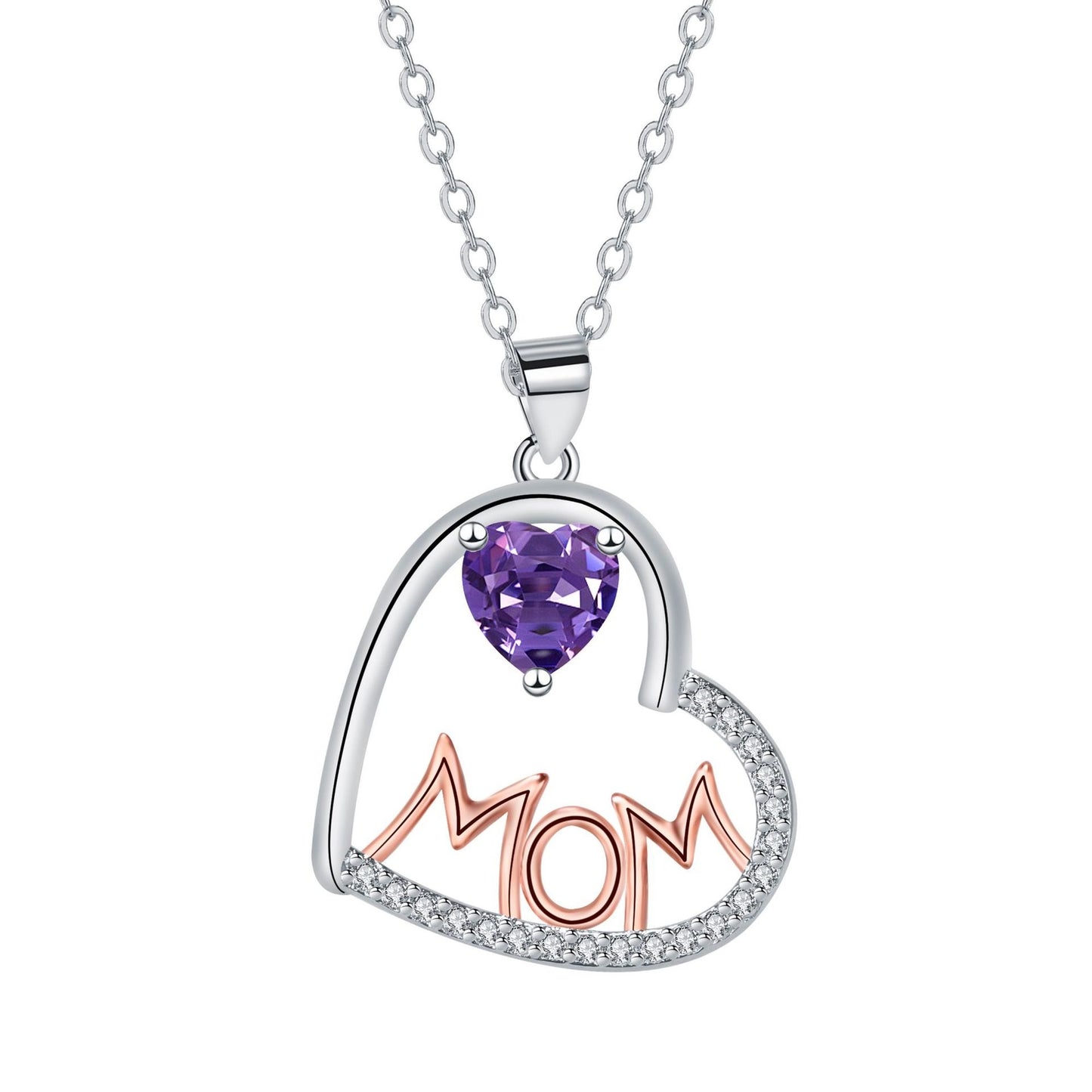 European And American Fashion Best-seller Mother's Day Necklace Heart-shaped MOM Necklace