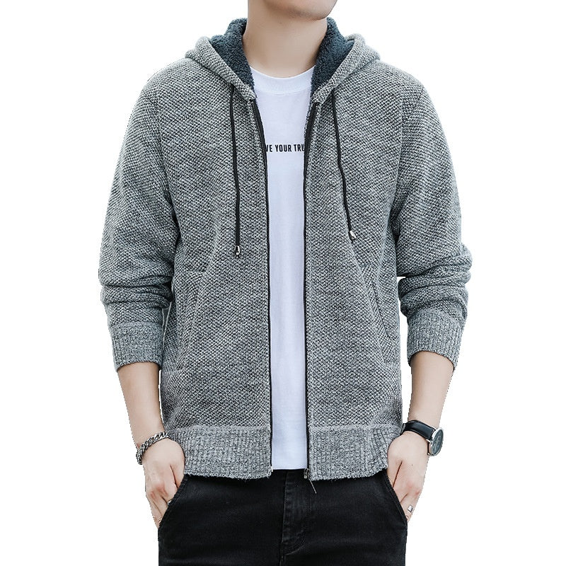 Spring And Autumn Cardigan Men's Korean Version Thickened Sweater