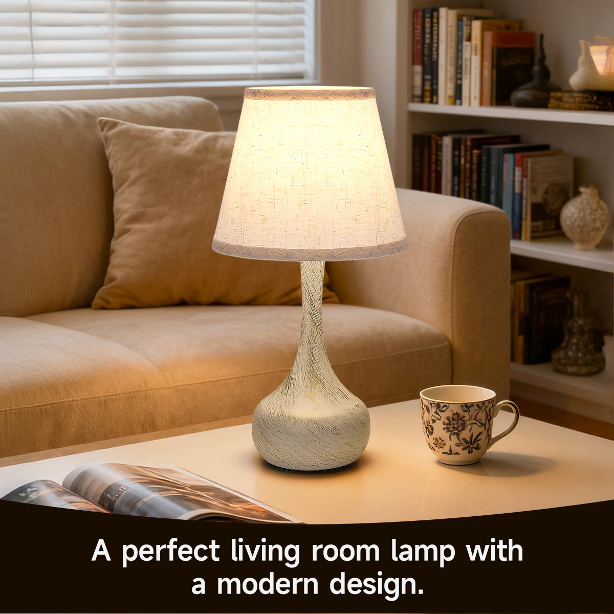 Touch Bedside Lamp Set Of 2, Farmhouse 3-Way Dimmable Table Lamps For Nightstand With Fabric Shade, Desk Lamp For Reading, Bedroom, Livingroom, Office