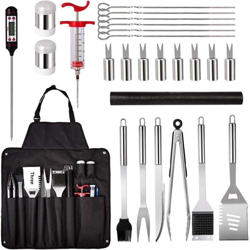 Barbecue Tool Outdoor BBQ Set 26-Piece Includes Apron Grilling Tools And Knives