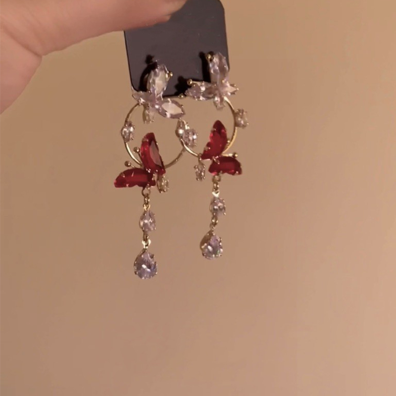 2026 New Teardrop Butterfly Tassel Earrings, Light Luxury High-End Fashion Jewelry For Women, Perfect For Round & Square Faces