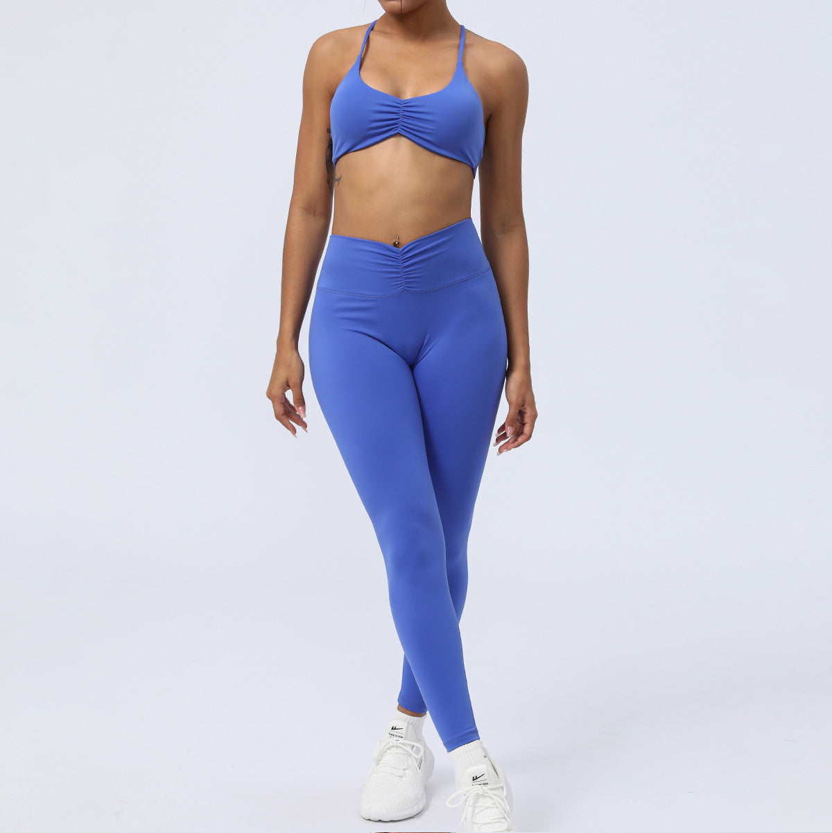 Nude Feel Workout Clothes Suit Y-shaped Beauty Back Yoga Clothes With Chest Pad