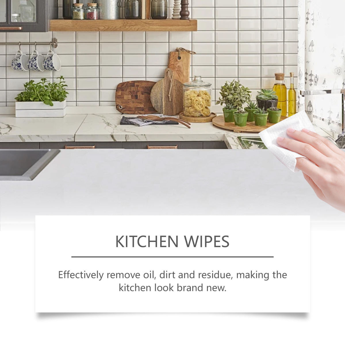 JUEFISH Kitchen Wipes Cross-border E-commerce - Multi-functional Household Heavy-duty Oil Stain Cleaning Wipes For Kitchen Countertops, Stovetops, And Ovens.