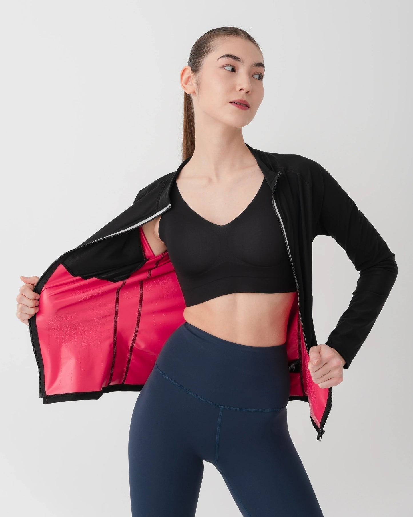 Sauna Jackets For Women Long Sleeves Sweat Suit Weight Loss Shirt Zipper Workout Gym Exercise Body Shaper