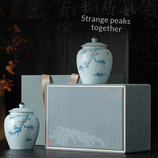 New Style Ceramic Tea Caddy High-End Storage Sealed Double-Can Empty Gift Box