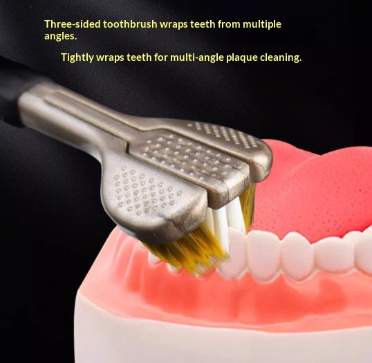 Three-sided Soft-bristle Toothbrush High-end For Interdental Cleaning Gum Care And Tongue Coating Removal