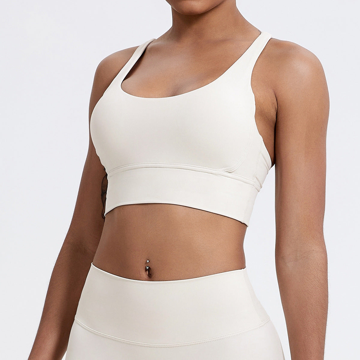 Nude Feel Spaghetti Strap Bra Beauty Back Exercise Fitness