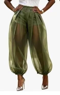 Summer New Semi Transparent Mesh Solid Color Bloomers