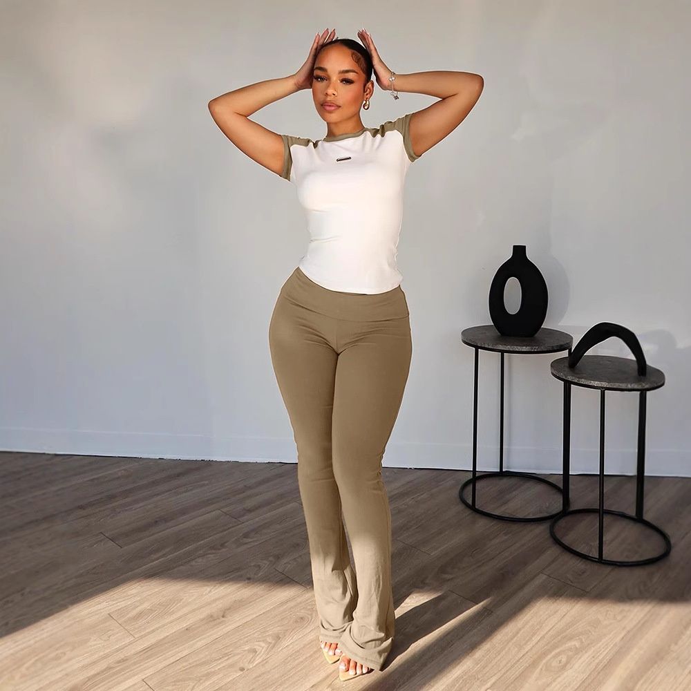 New Women's Clothing Spring And Summer Color Matching Yoga Two-piece Set