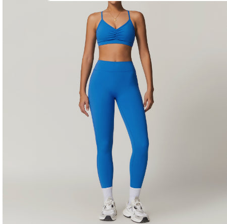 Beauty Back Yoga Clothes Suit Cargo Pocket Sports Suit High Waist Hip Lift Workout Clothes