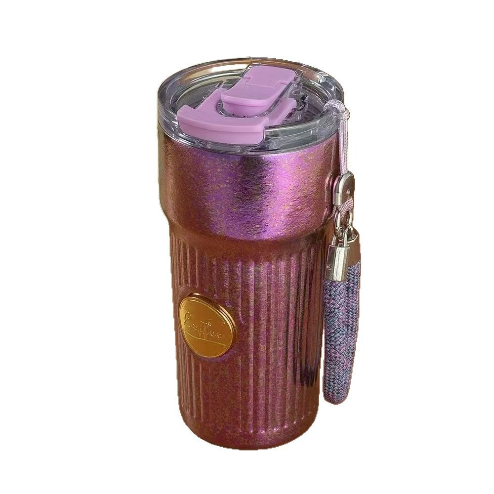Portable New-style Pure-titanium Insulated Cup With A Carrying Strap