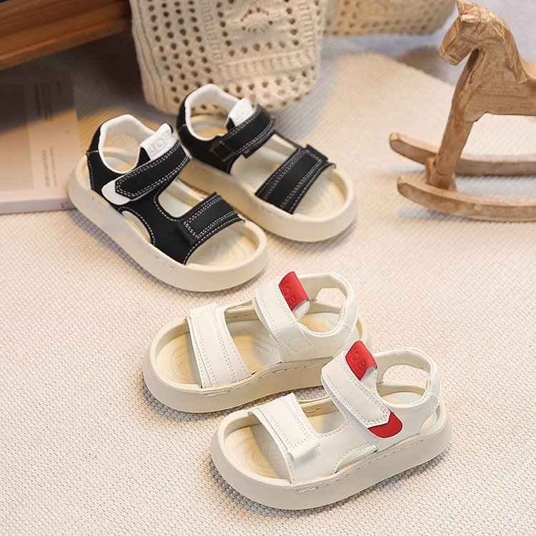 2026 Summer New Korean Style Kids Sandals, Boys Girls Casual Outdoor Sports Beach Sandals, Soft Sole Magic Tape Breathable Children Shoes Size 26-37