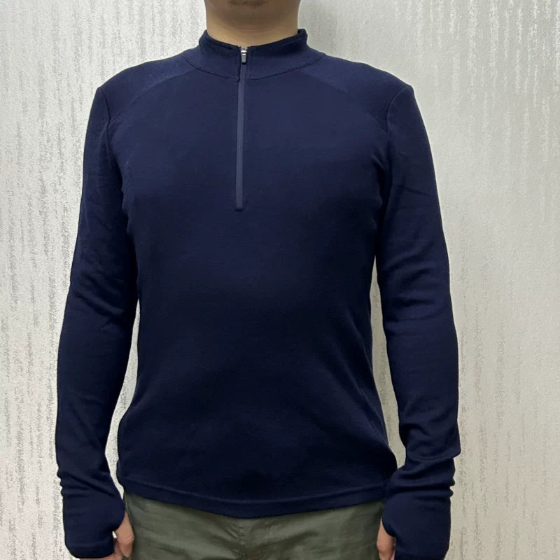 Half-zip Outdoor Base Layer For Fall And Winter And Antibacterialideal For Skiing