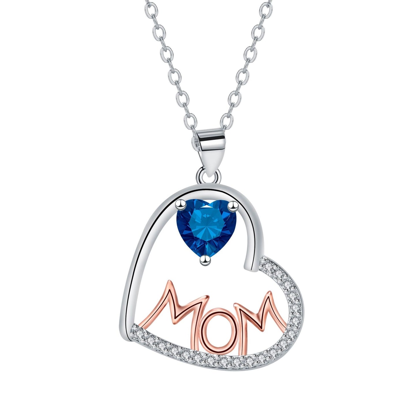 European And American Fashion Best-seller Mother's Day Necklace Heart-shaped MOM Necklace