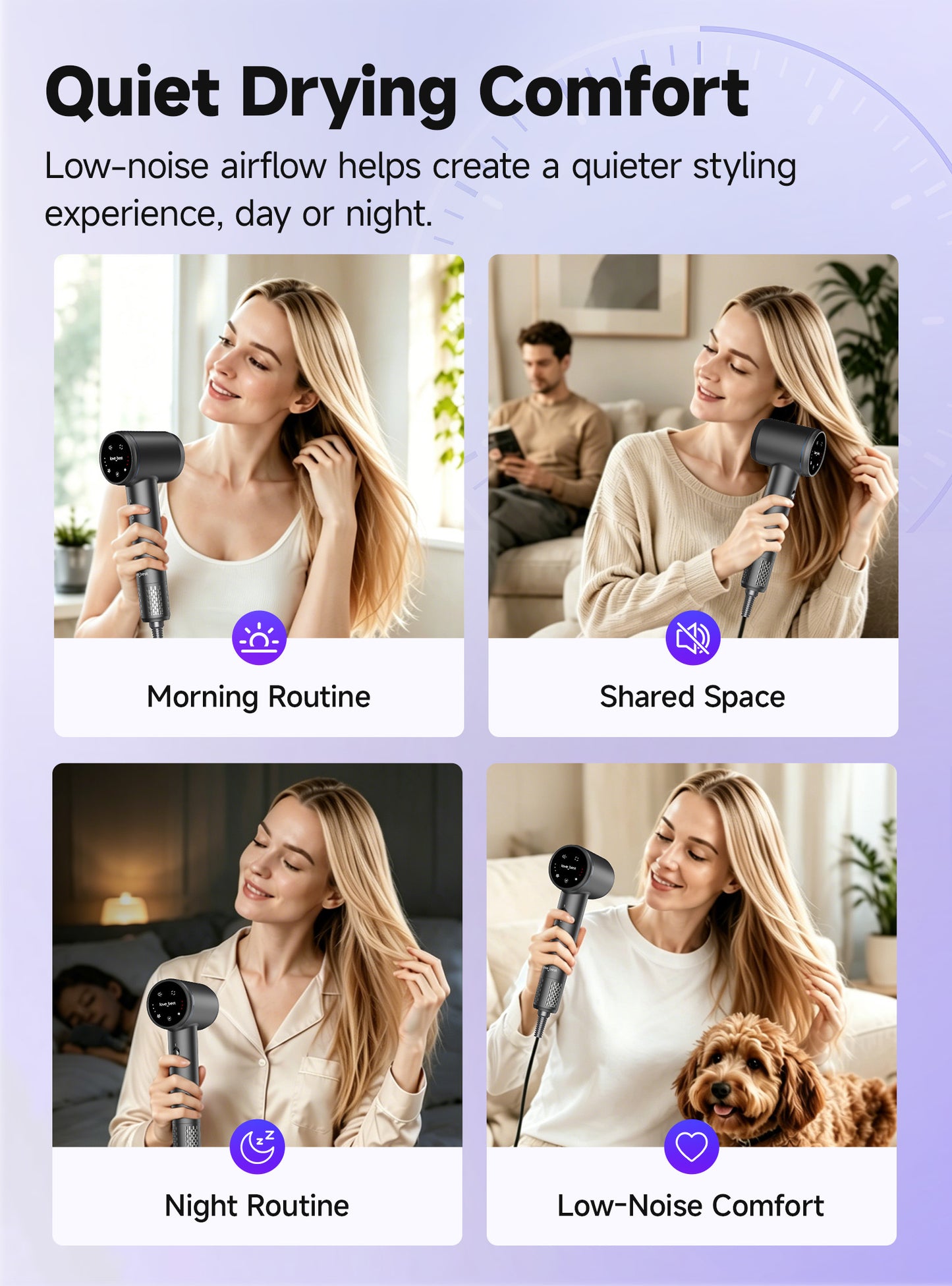 Hair Dryer, Professional Ionic Hair Dryer For Fast Drying, Low Noise And Quiet, Lightweight, 600 Mmillion Negative Lonic High-Speed Hair Blow Dryer Without Hair Damage For Women, Men, Travel, Salon
