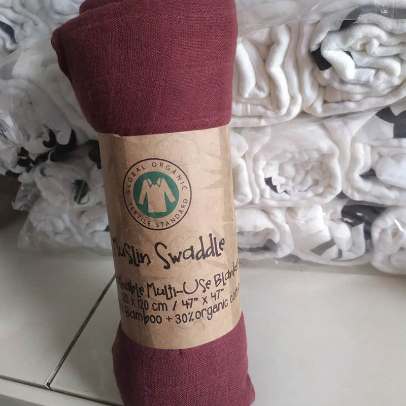 Solid-color Double-layer Gauze Bath Towel