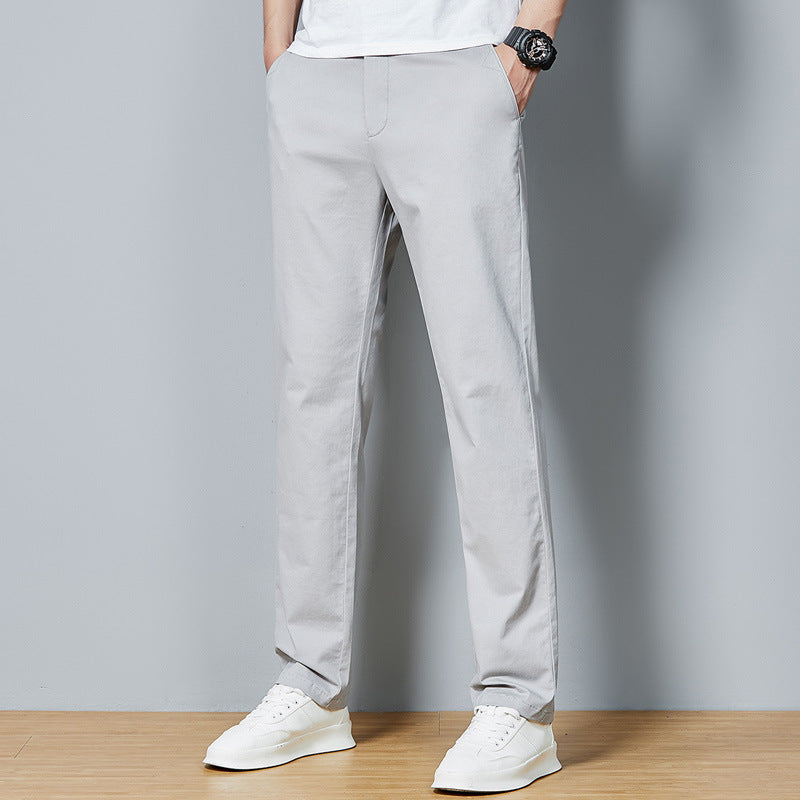 Mens Korean-style Solid-color Versatile Straight-leg Trousers
