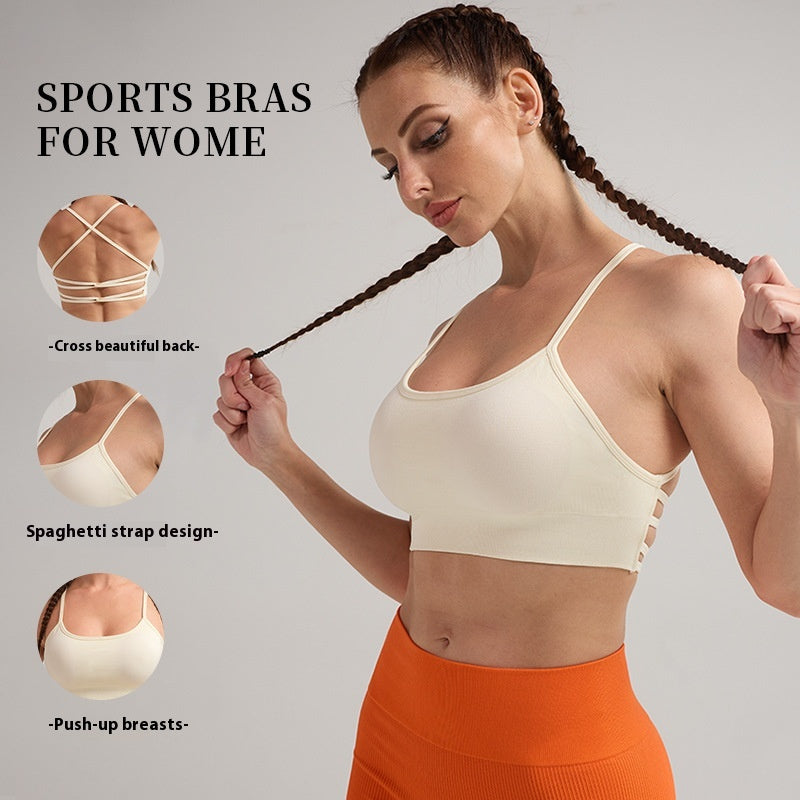 Seamless Cross Beauty Back Exercise Underwear Push-up Bra