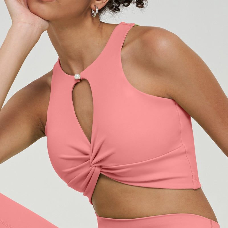 New Twist Design Hollow-out Top Women's Sports Beauty Back Vest
